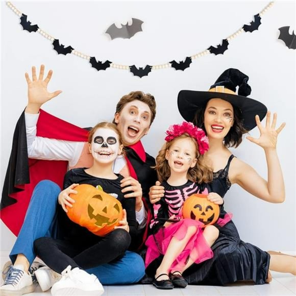 Halloween Garland, Bats Garland for Halloween Mantle Decor, Felt Bats - Picture 4 of 7